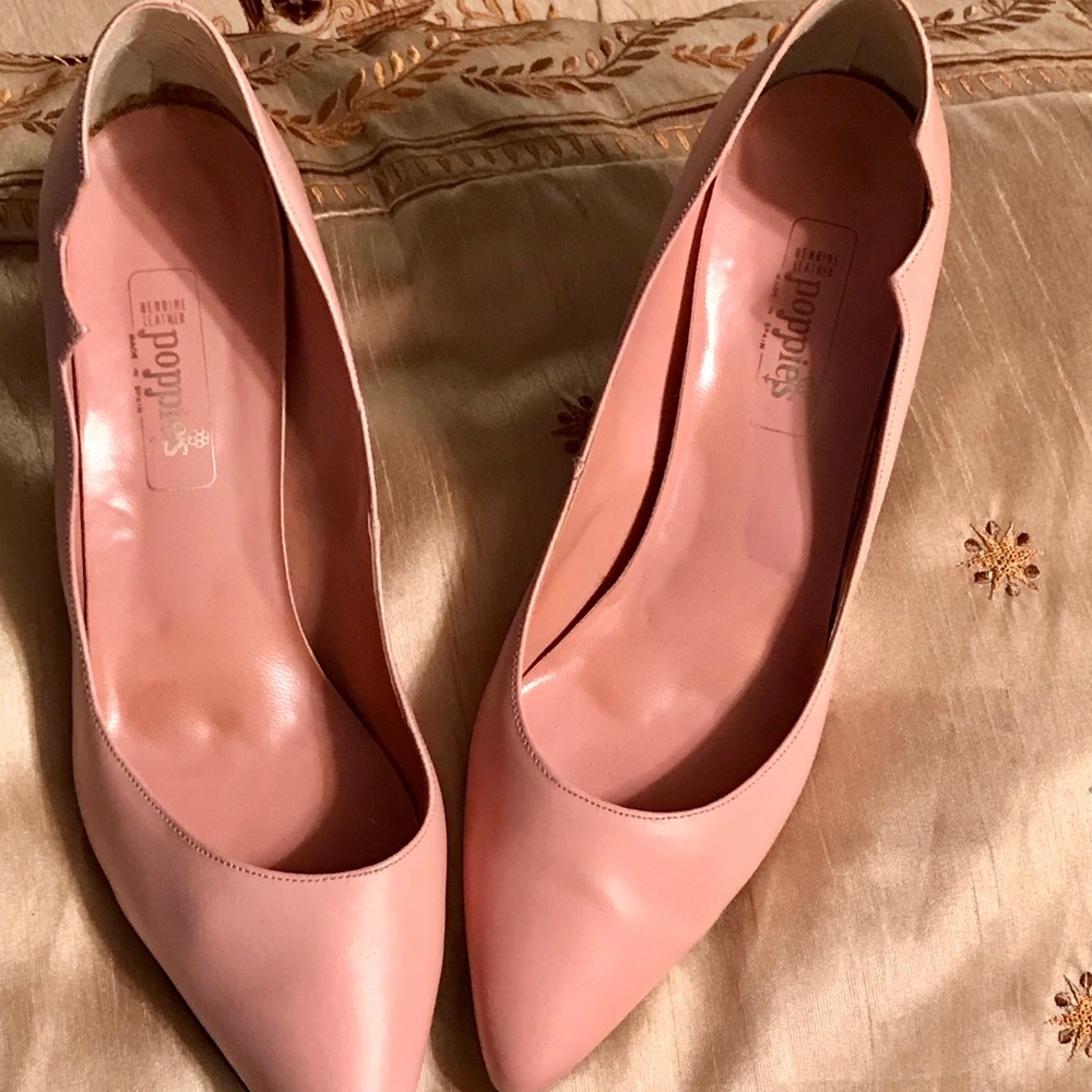 POPPIES PINK LEATHER PUMPS